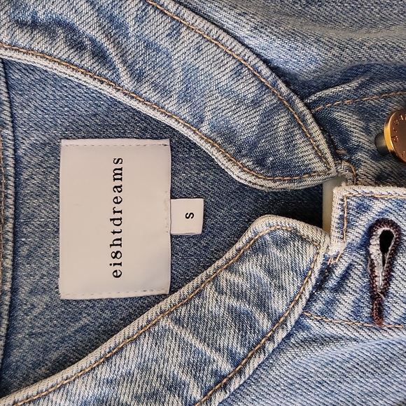 Nwot Ei8ht Dreams Ruffle Denim Jacket - Picture 2 of 5
